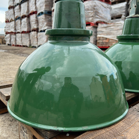 Vintage AEI Lamp and Lighting Co. Green Enamel Industrial Pendants Lamp - 16” - Reclaimed Brick Company