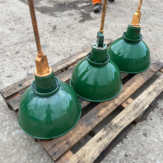 Vintage AEI Lamp and Lighting Co. Green Enamel Industrial Pendants Lamp - 16” - Reclaimed Brick Company