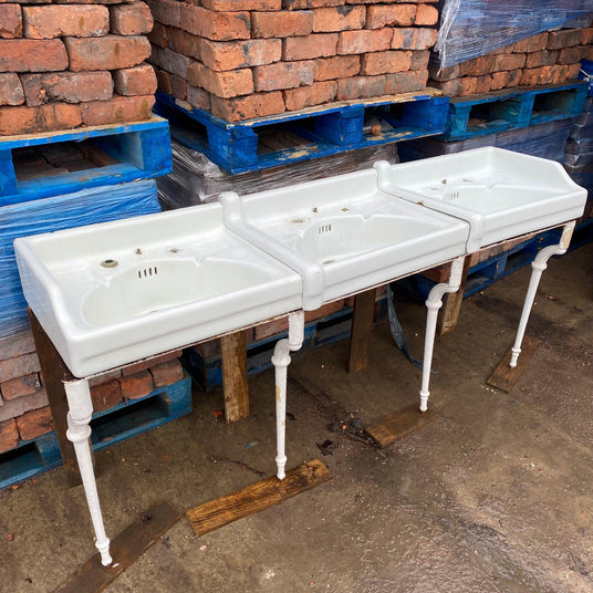 Vintage Triple Sink with Cast Iron Stand - Reclaimed Brick Company