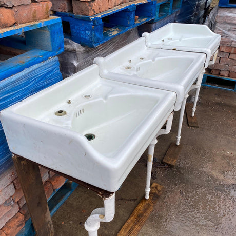 Vintage Triple Sink with Cast Iron Stand - Reclaimed Brick Company